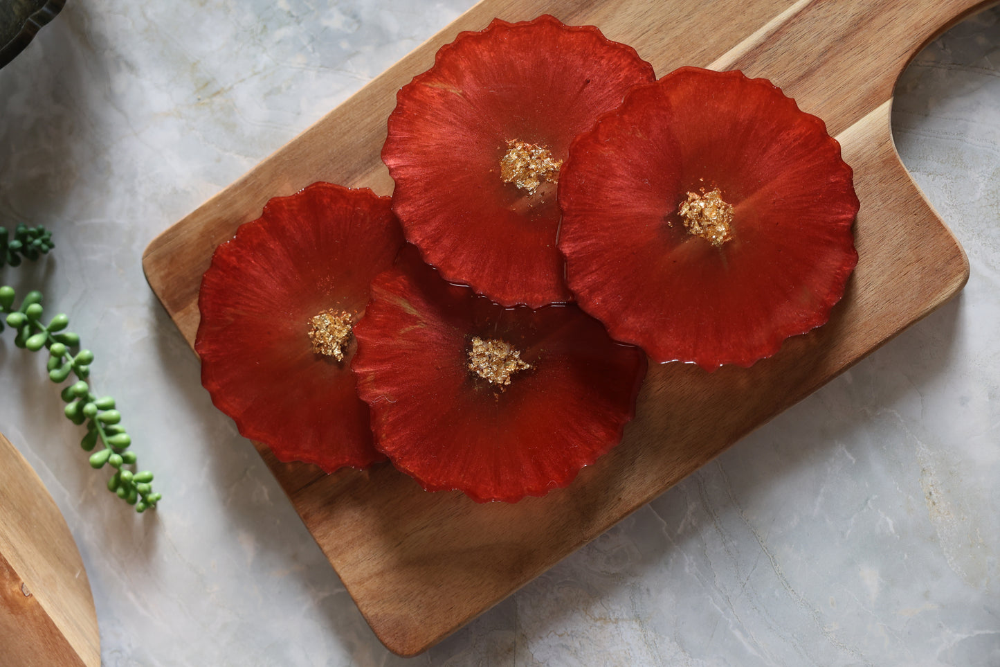 Wine Red Resin Coasters - Set of 4 (Copy)