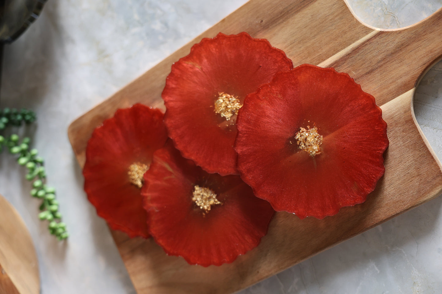 Wine Red Resin Coasters - Set of 4 (Copy)
