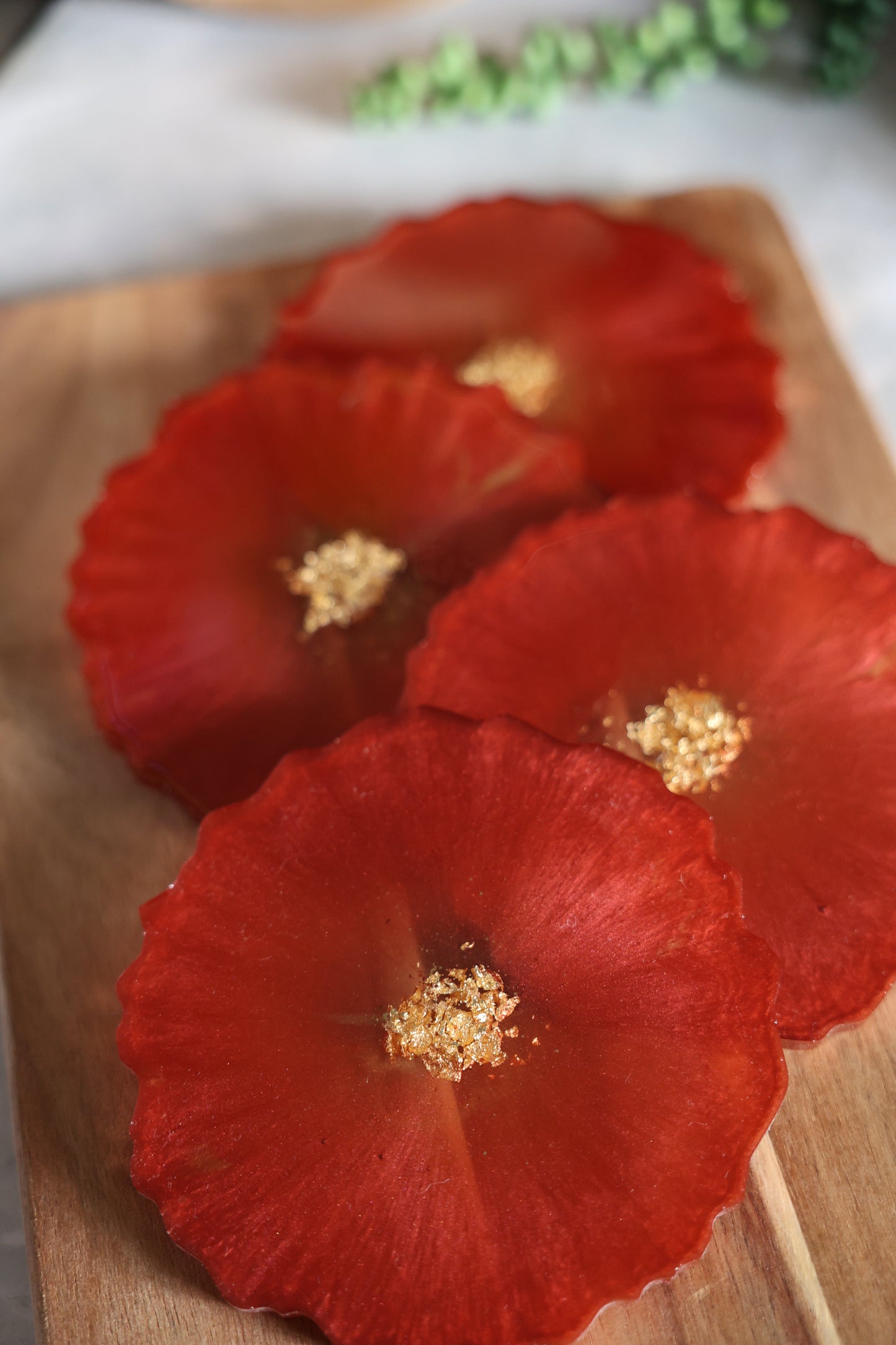 Wine Red Resin Coasters - Set of 4 (Copy)