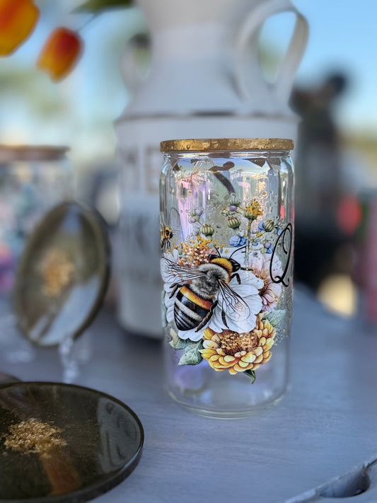 Bee Queen Glass Cup