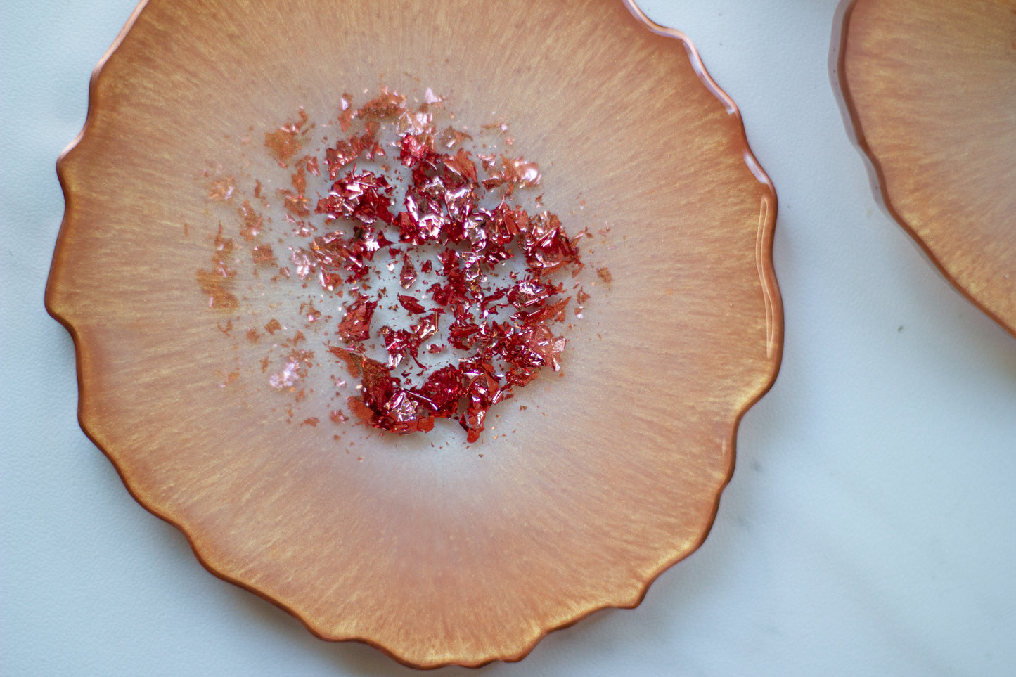 Peach Gold Resin Coasters