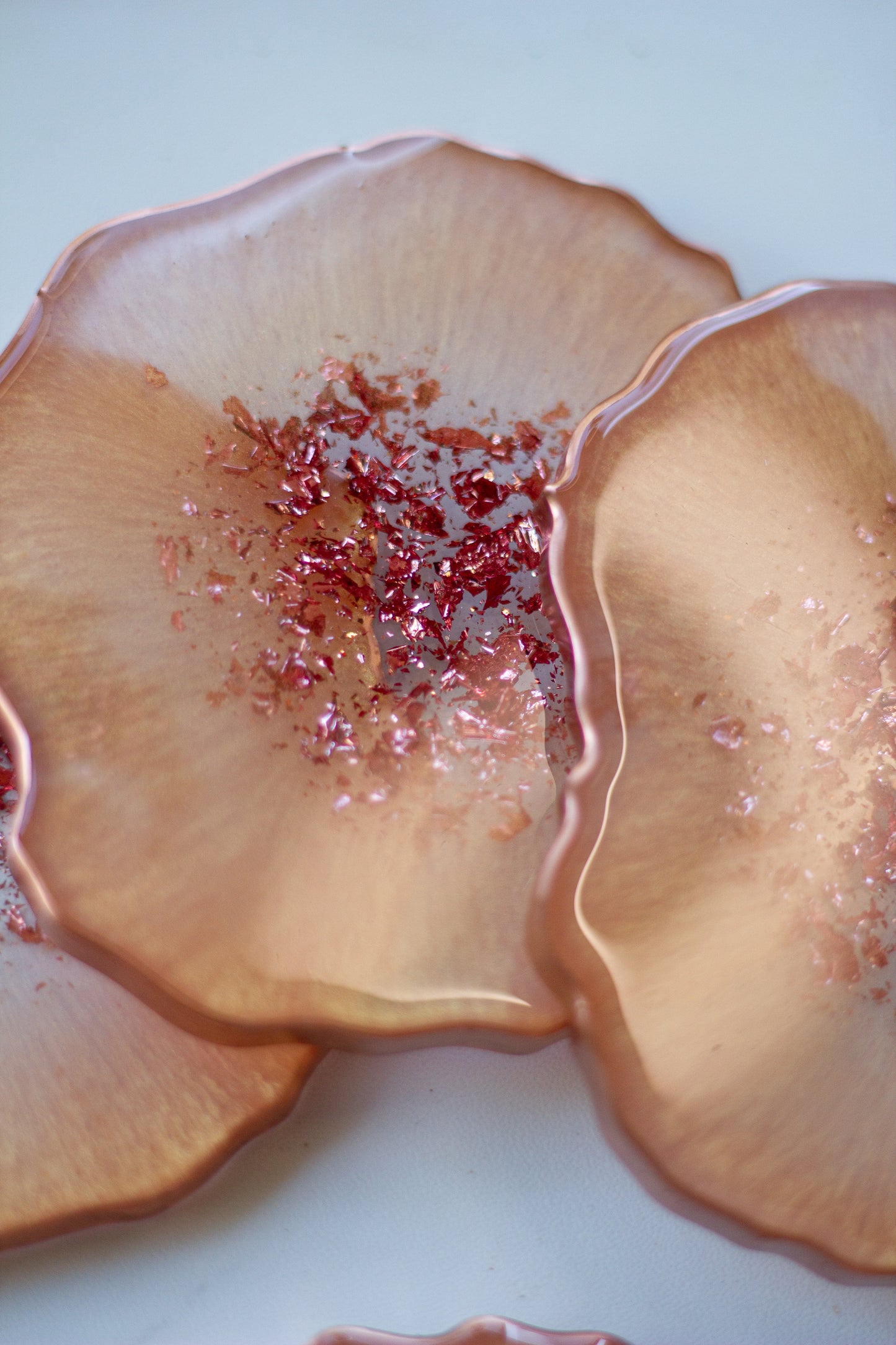 Peach Gold Resin Coasters