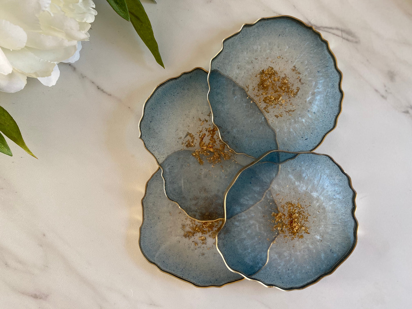 Light Navy Blue Resin Coasters