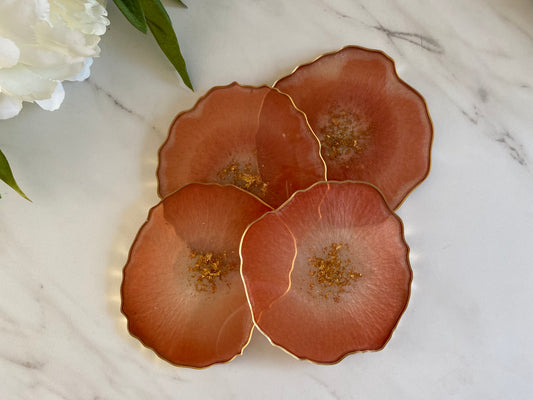 Rose Gold Resin Coasters