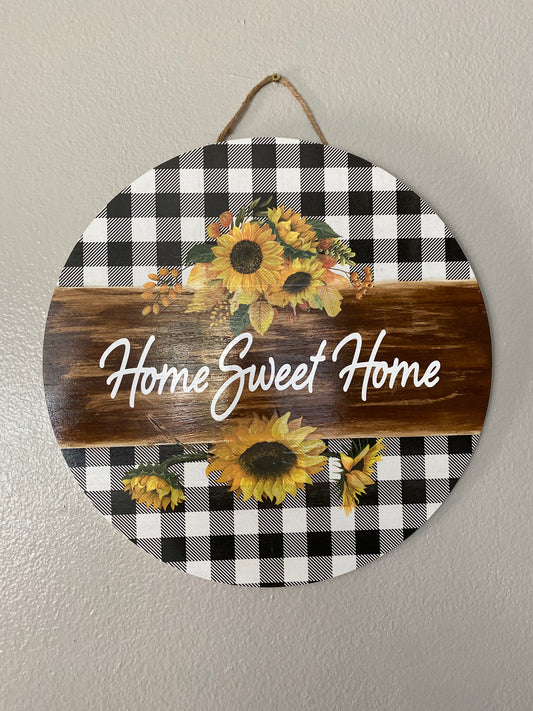 Home Sweet Home Sunflower Door Wreath - 18"