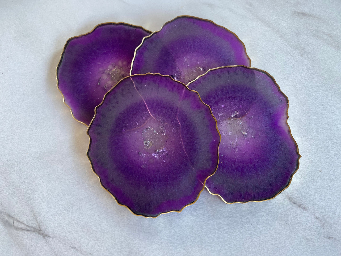 Purple Agate Style Resin Coasters