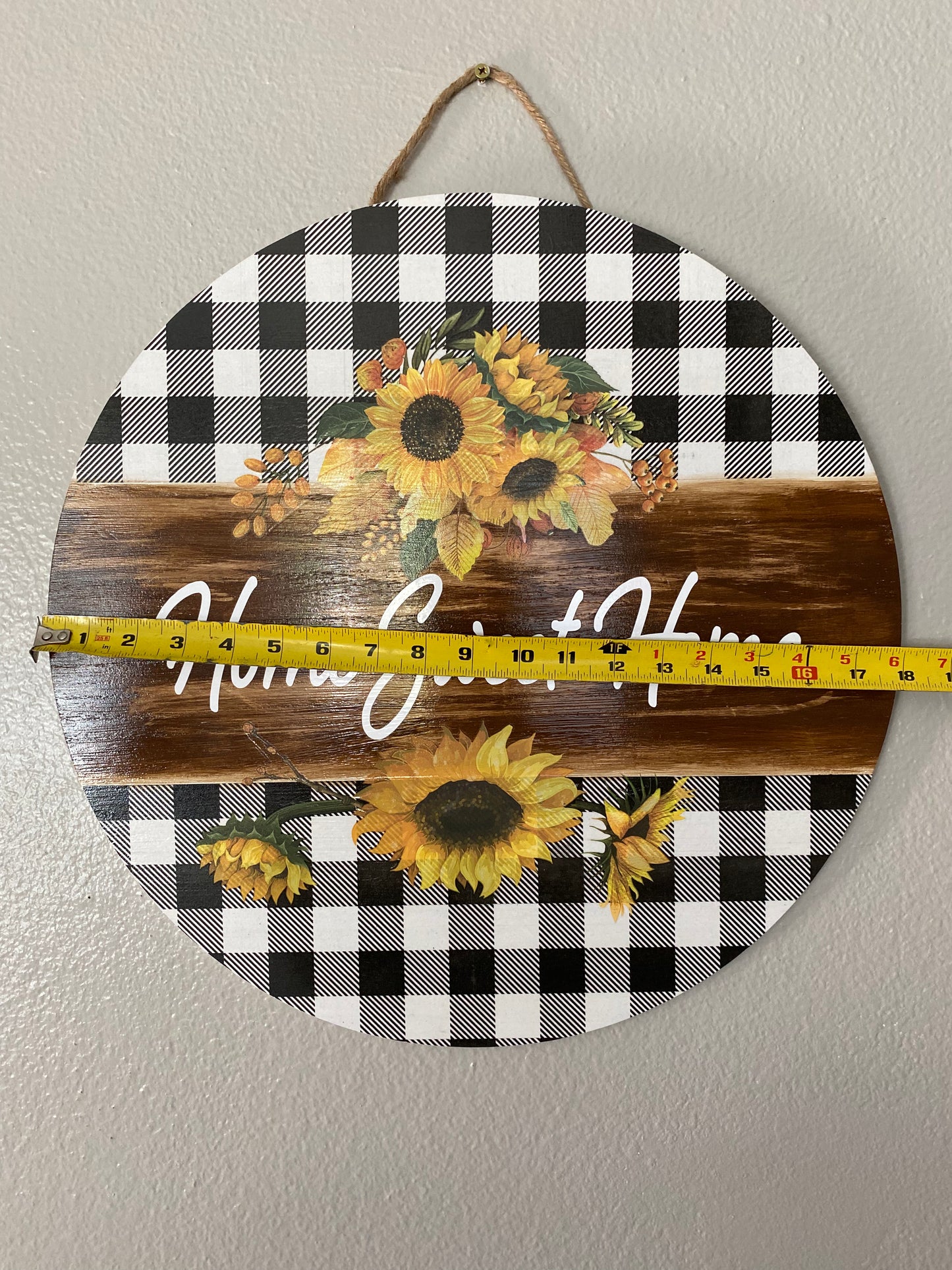 Home Sweet Home Sunflower Door Wreath - 18"