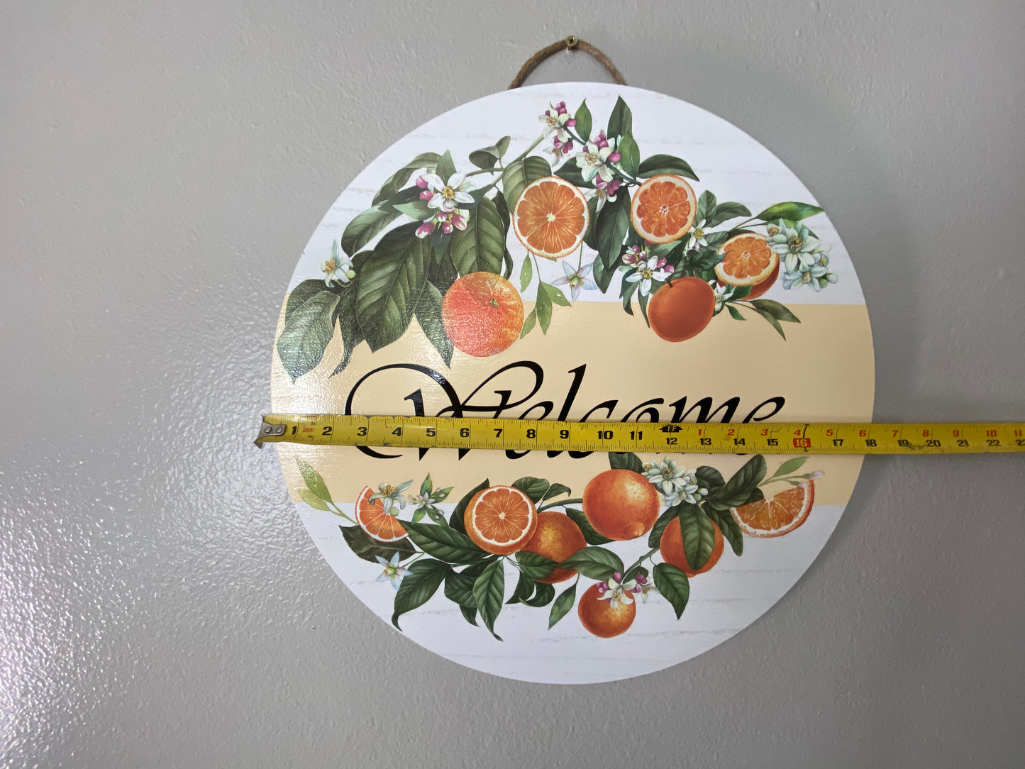 Welcome - Orange Fruit Wreath 18"