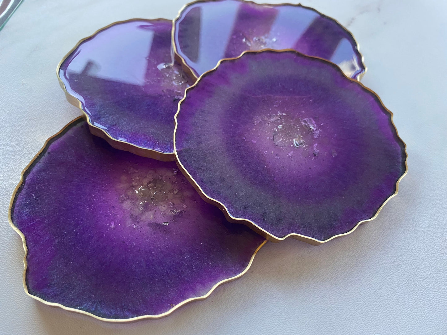 Purple Agate Style Resin Coasters