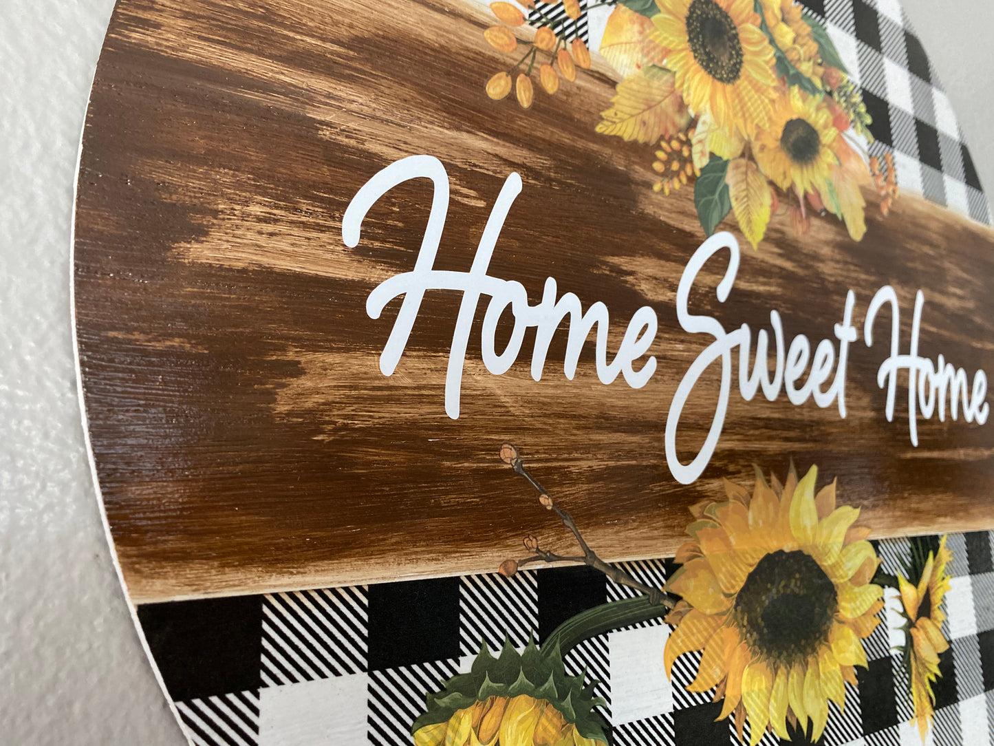 Home Sweet Home Sunflower Door Wreath - 18"