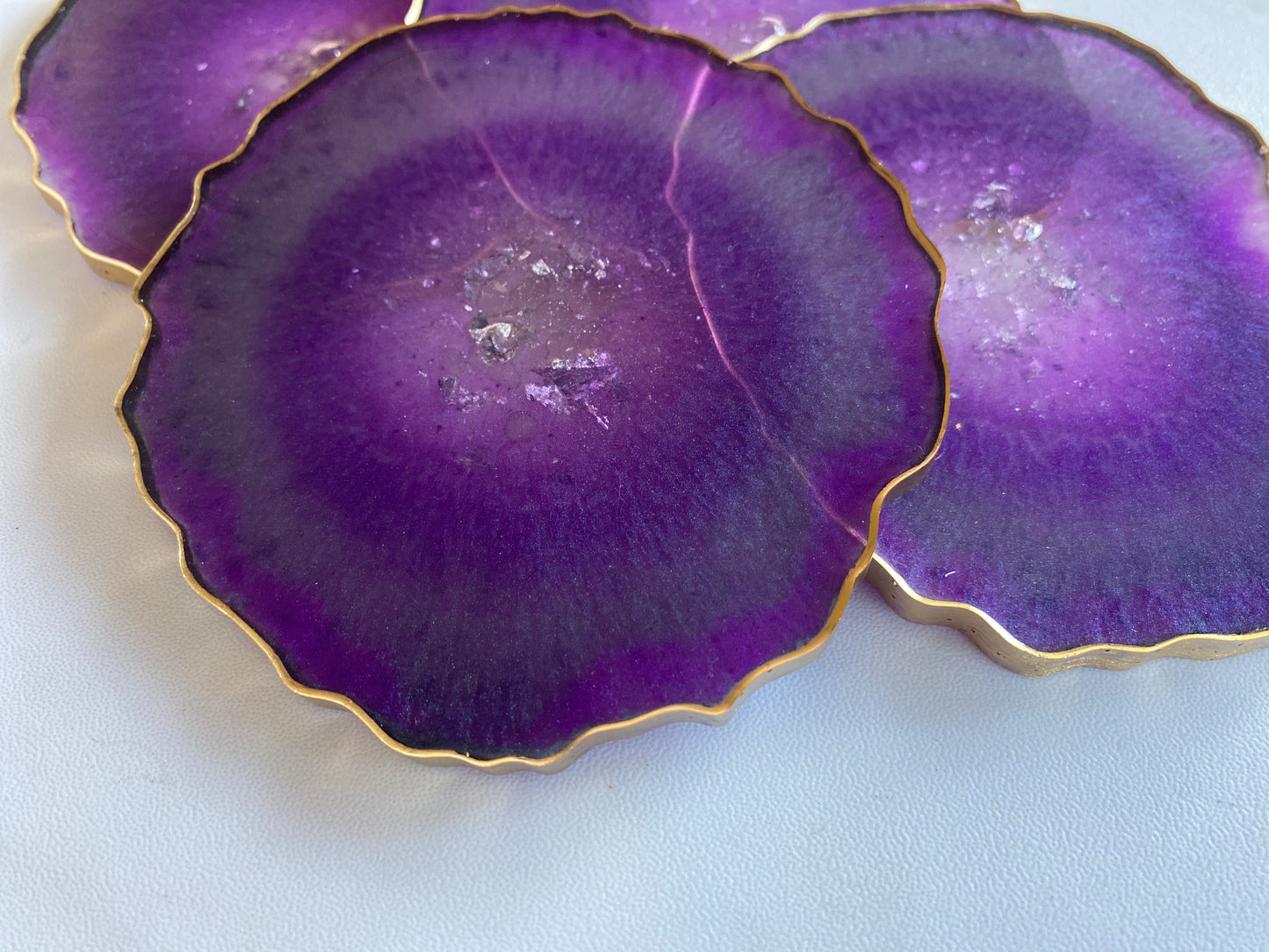 Purple Agate Style Resin Coasters