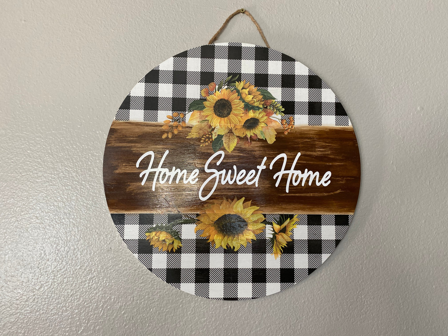 Home Sweet Home Sunflower Door Wreath - 18"