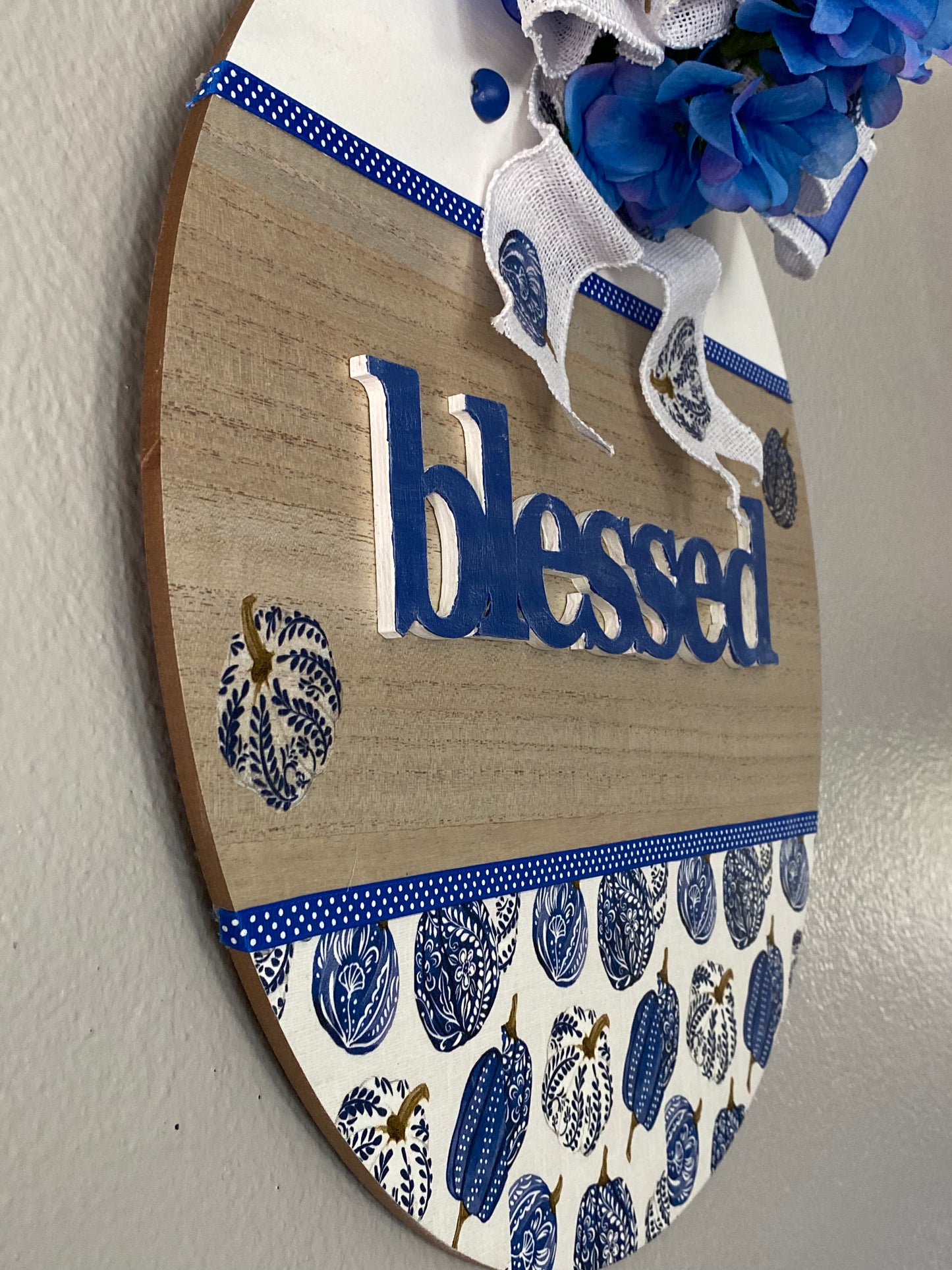 "Blessed" Door Wreath