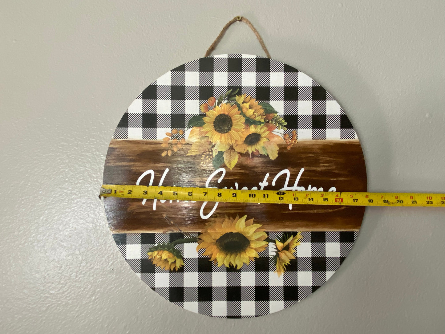 Home Sweet Home Sunflower Door Wreath - 18"