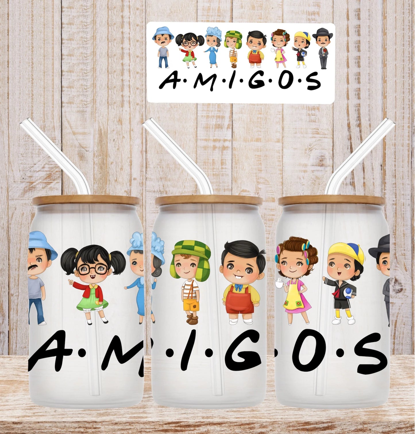 "El Chavo" Amigos - Glass Cup 16oz