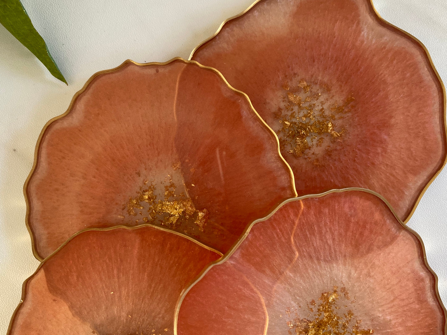 Rose Gold Resin Coasters