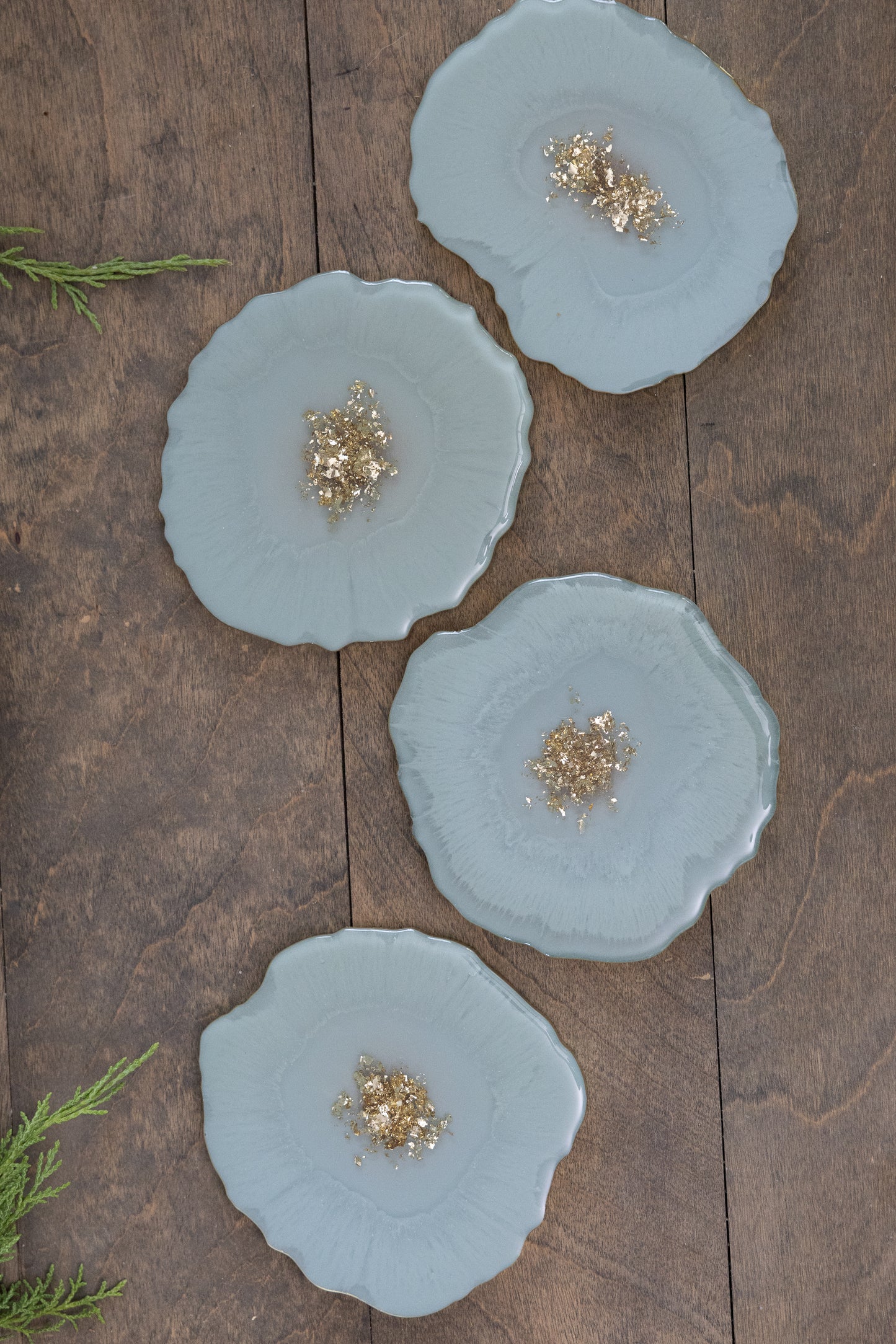 Robin Egg Blue Resin Coasters - Set of 4