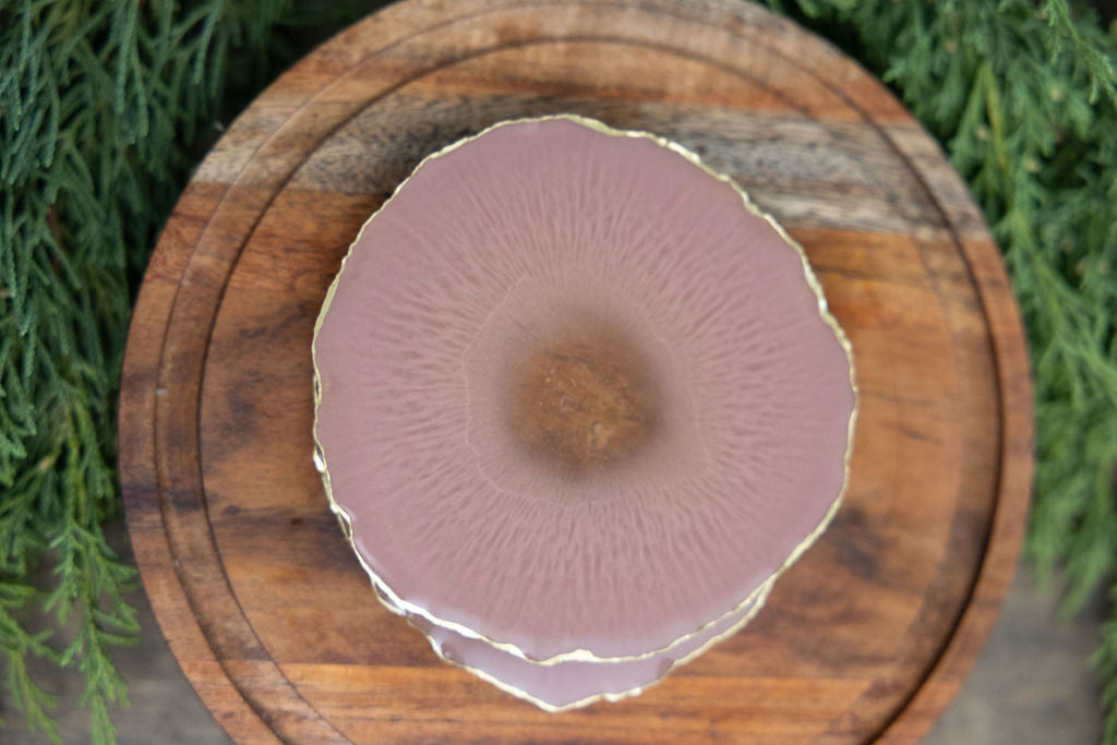 Rose Gold Resin Coasters - Set of 2