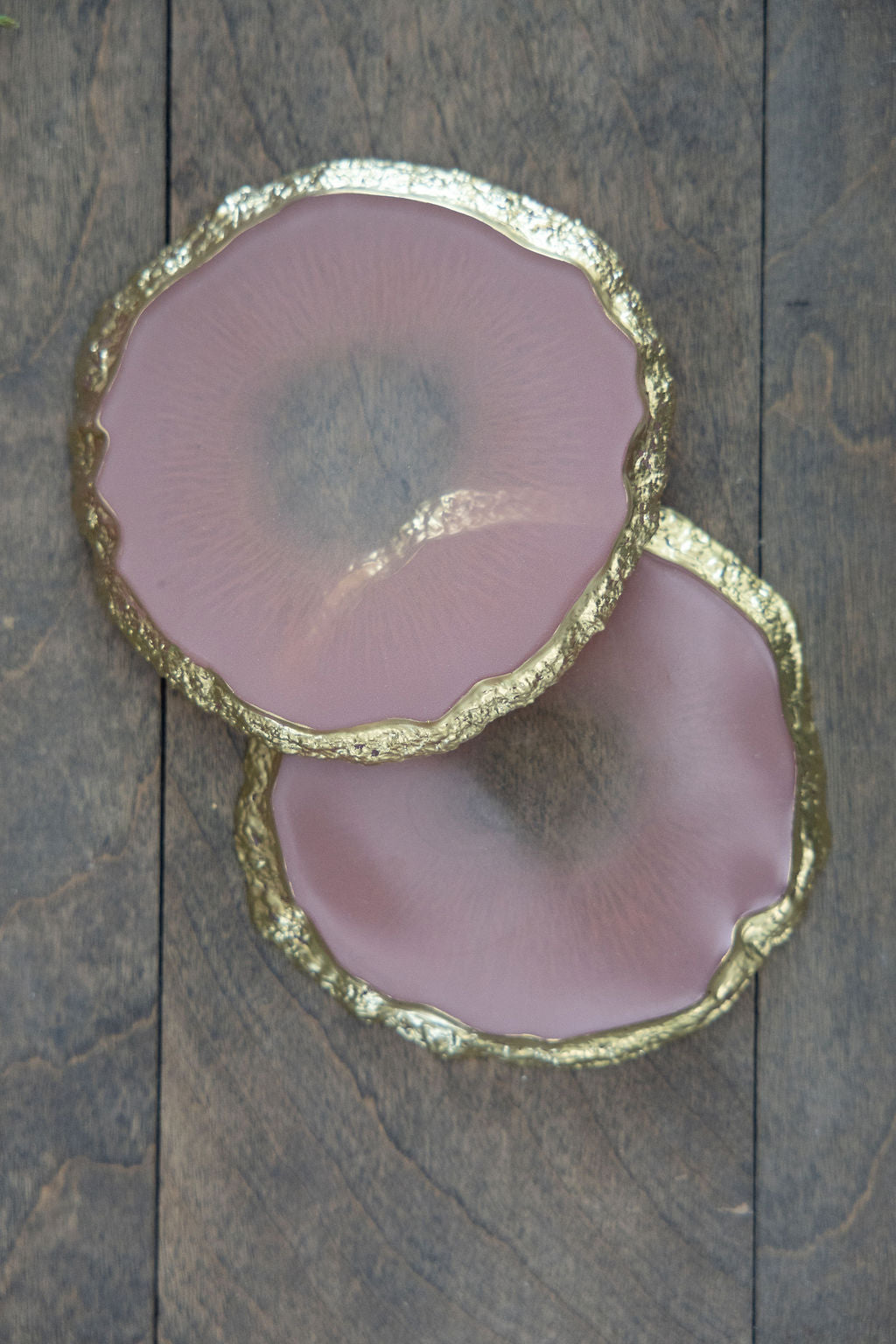 Rose Gold Resin Coasters - Set of 2