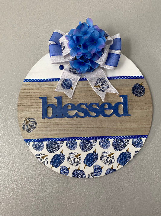 "Blessed" Door Wreath