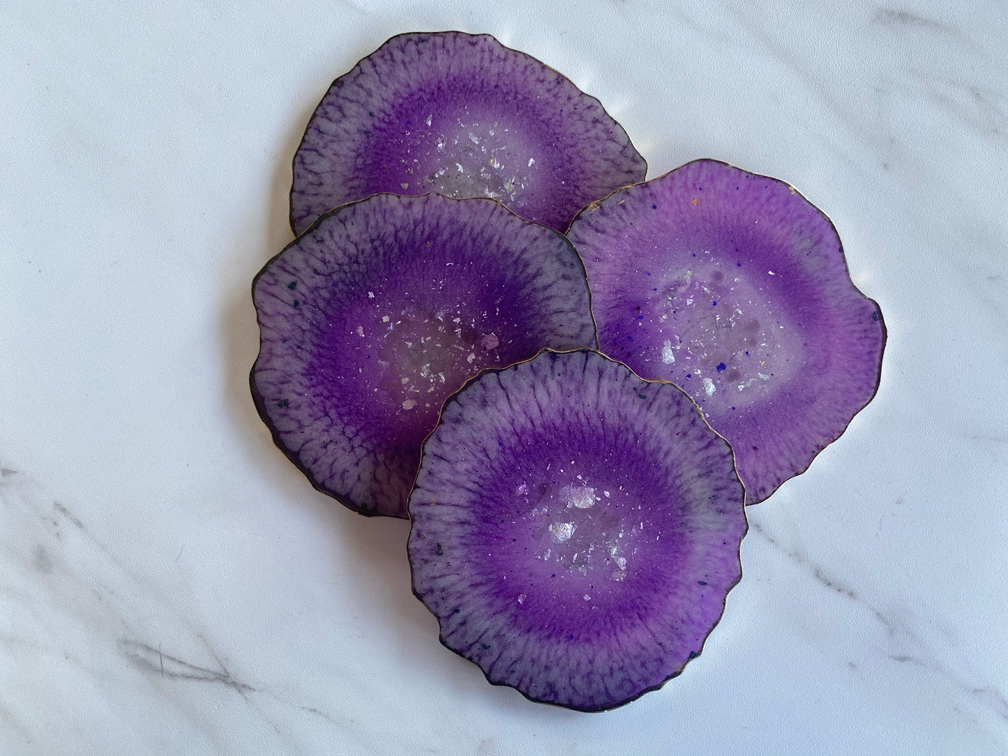 Purple Agate Style Resin Coasters