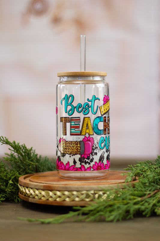 Best Teacher - Glass Cup 16oz