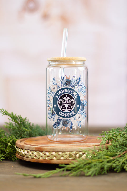 Coffee Blue - Glass Cup 16oz