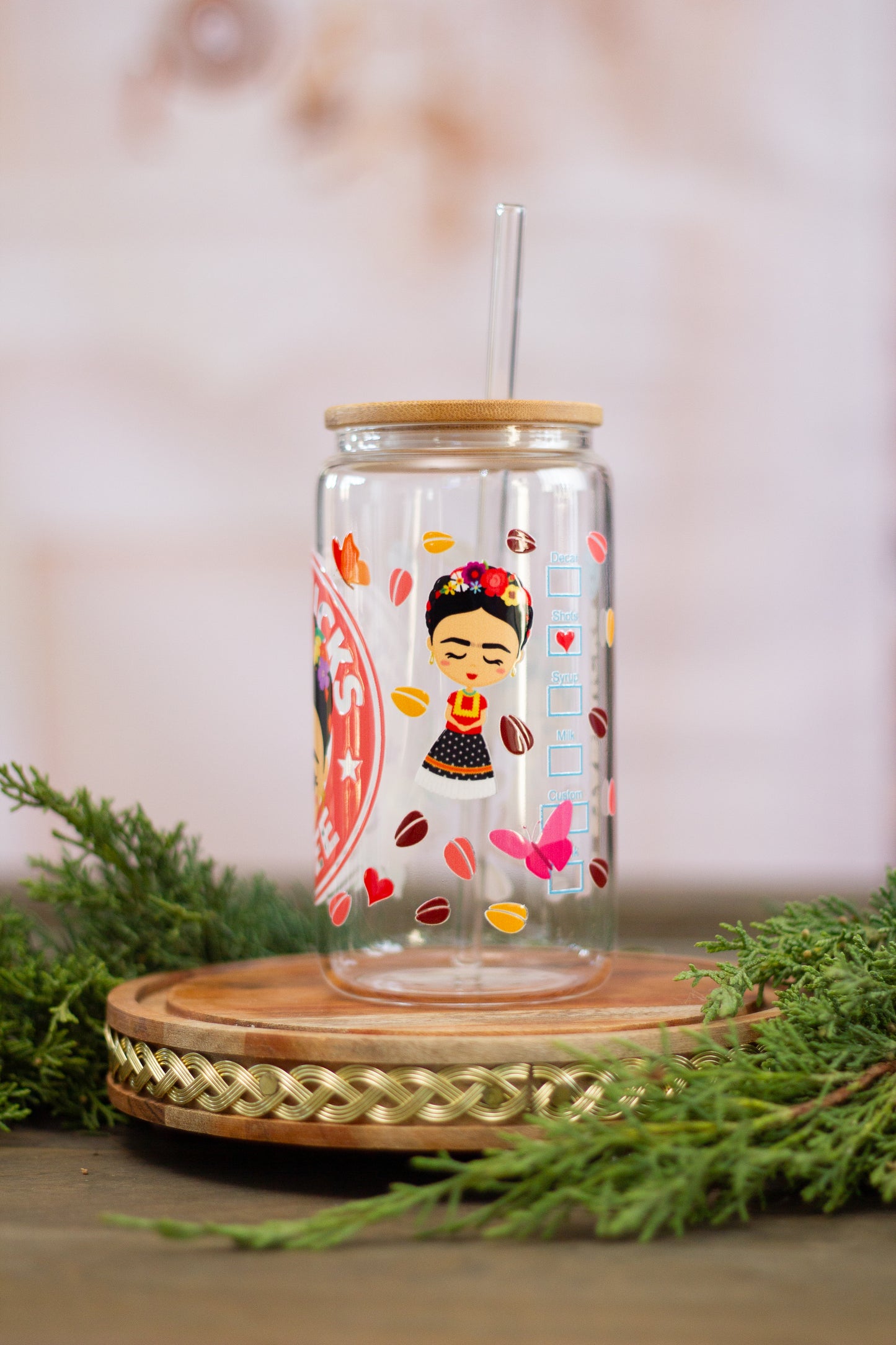 Coffee Frida - Glass Cup 16oz