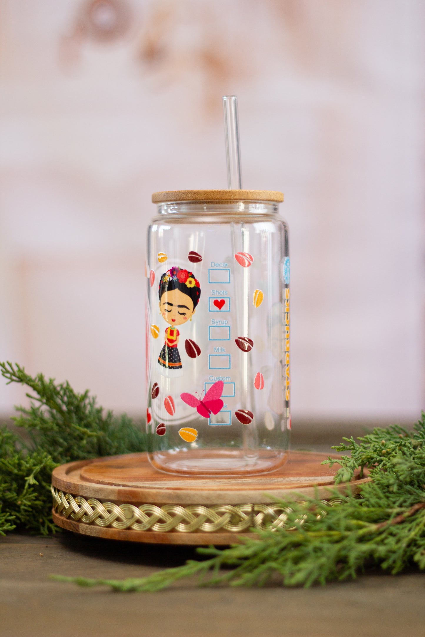 Coffee Frida - Glass Cup 16oz