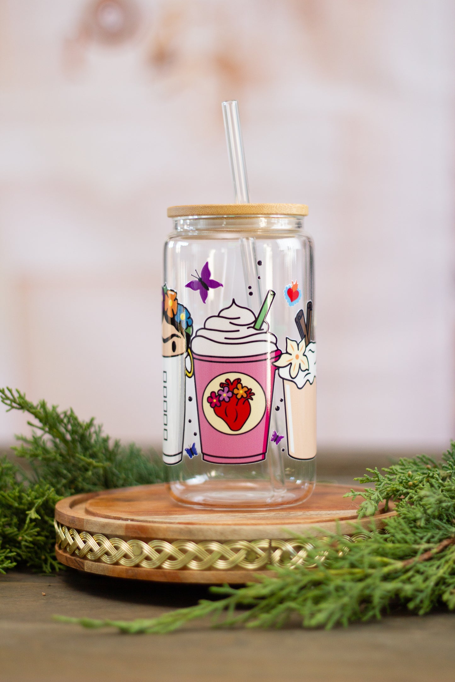 Frida Theme - Glass Cup 16 oz