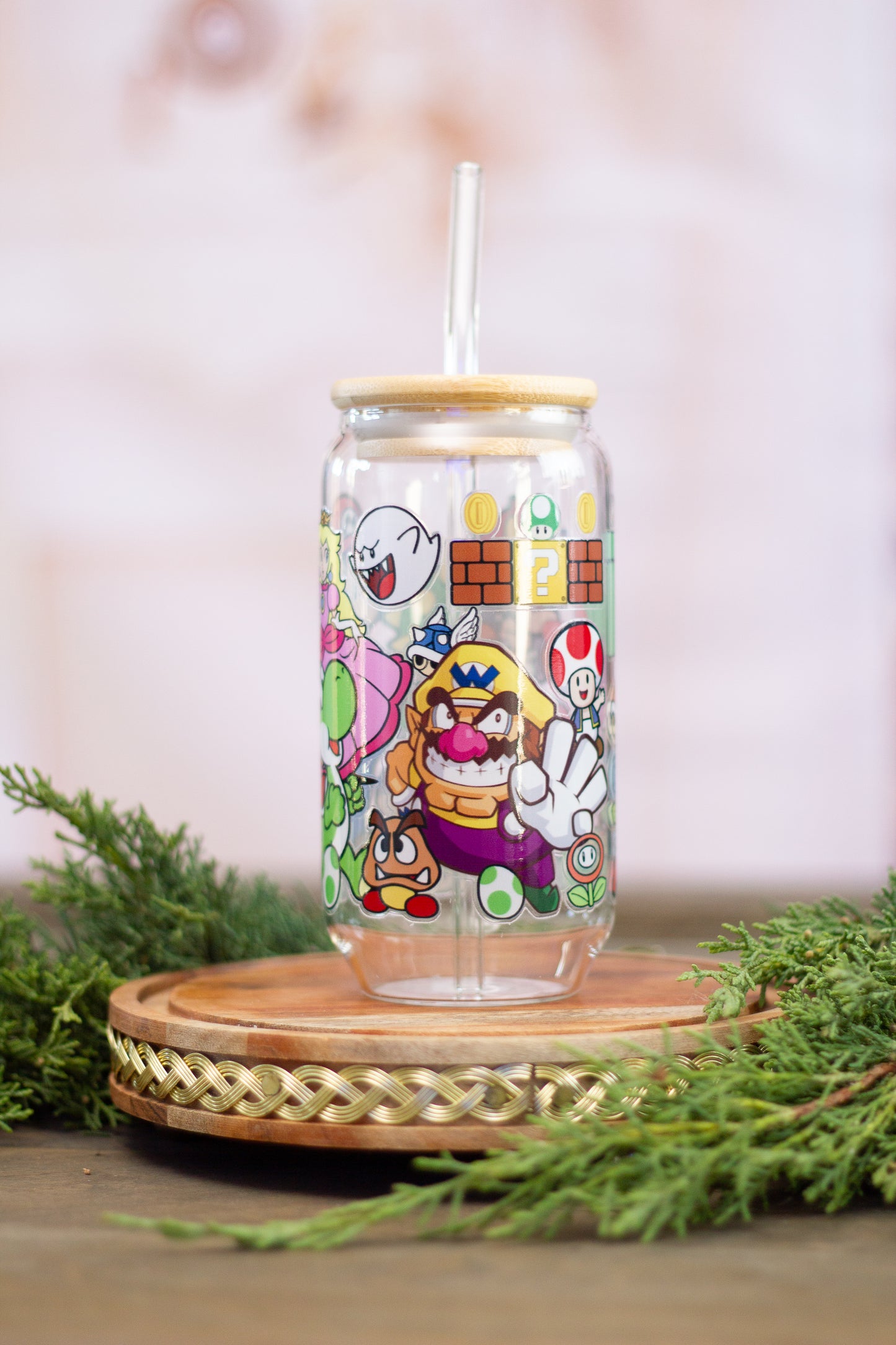 Mario and Friends - Glass Cup 16oz