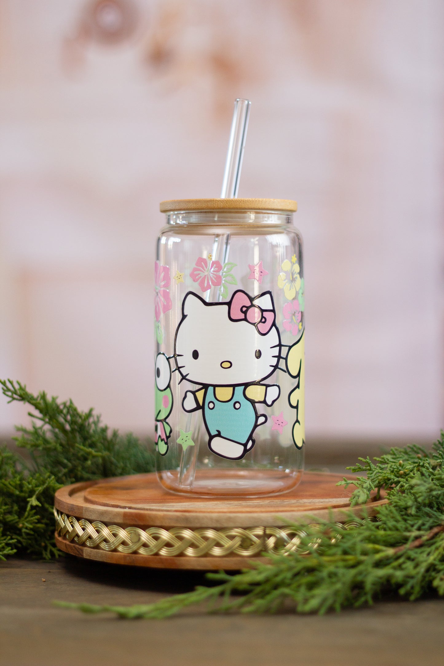 Kitty and Friends - Glass Cup 16oz