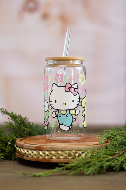 Kitty and Friends - Glass Cup 16oz