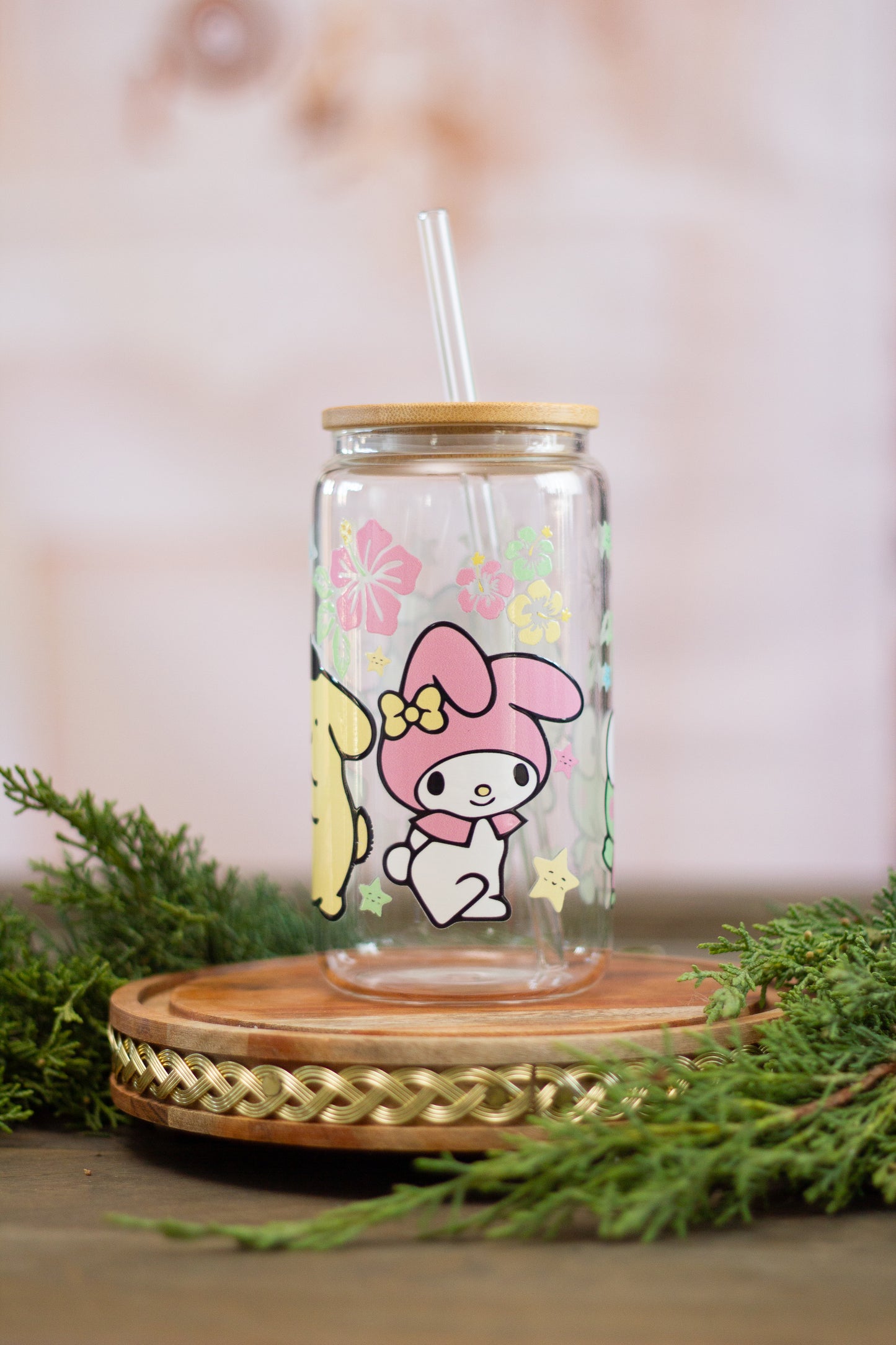 Kitty and Friends - Glass Cup 16oz