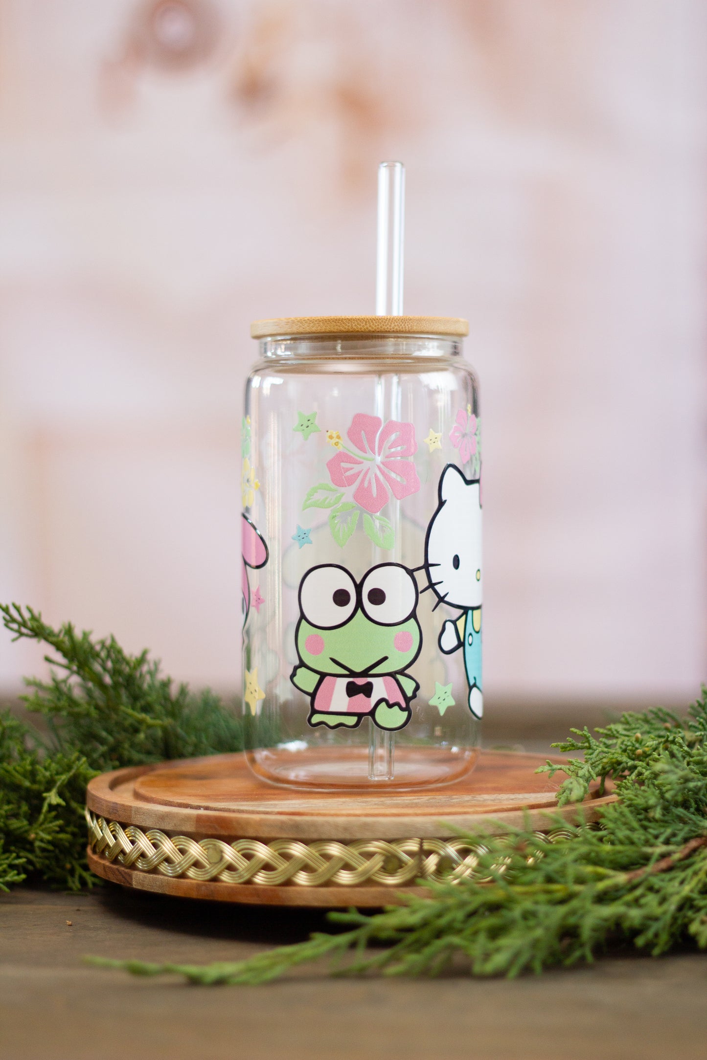 Kitty and Friends - Glass Cup 16oz