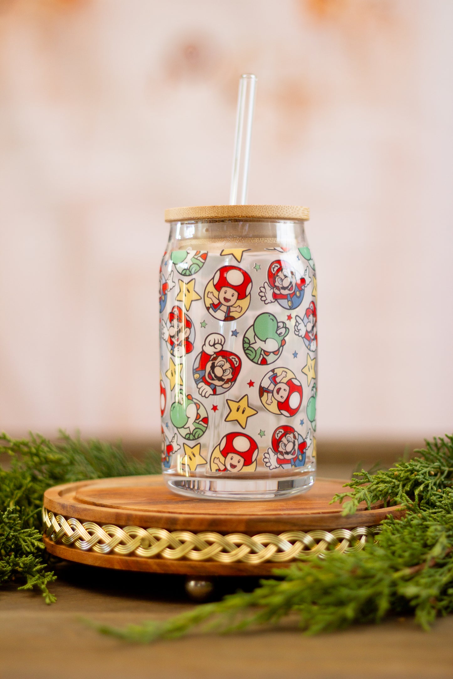 Mario Bubbles - Glass Cup 16oz