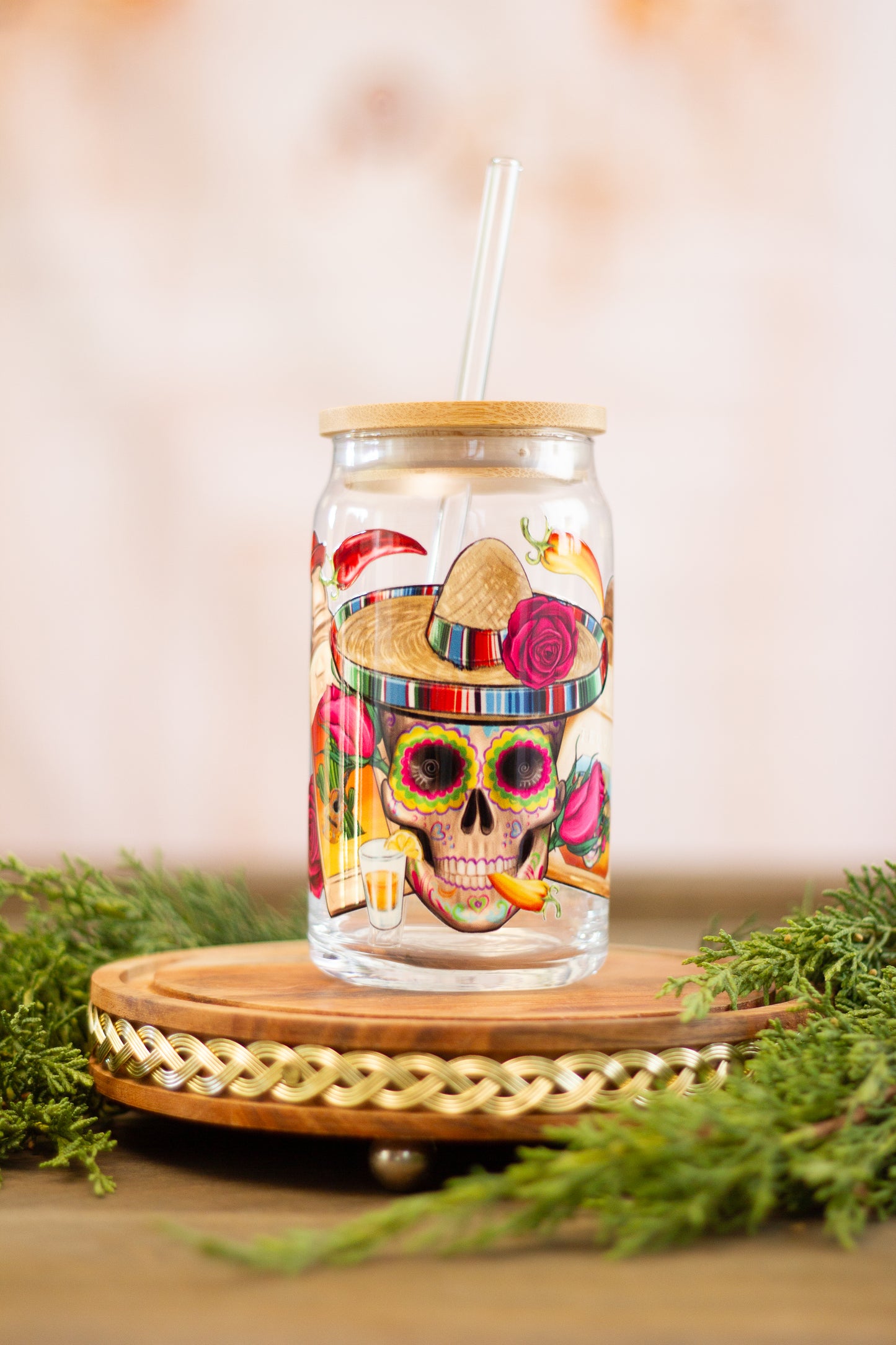 Dia de los Muertos - Glass Cup 16oz