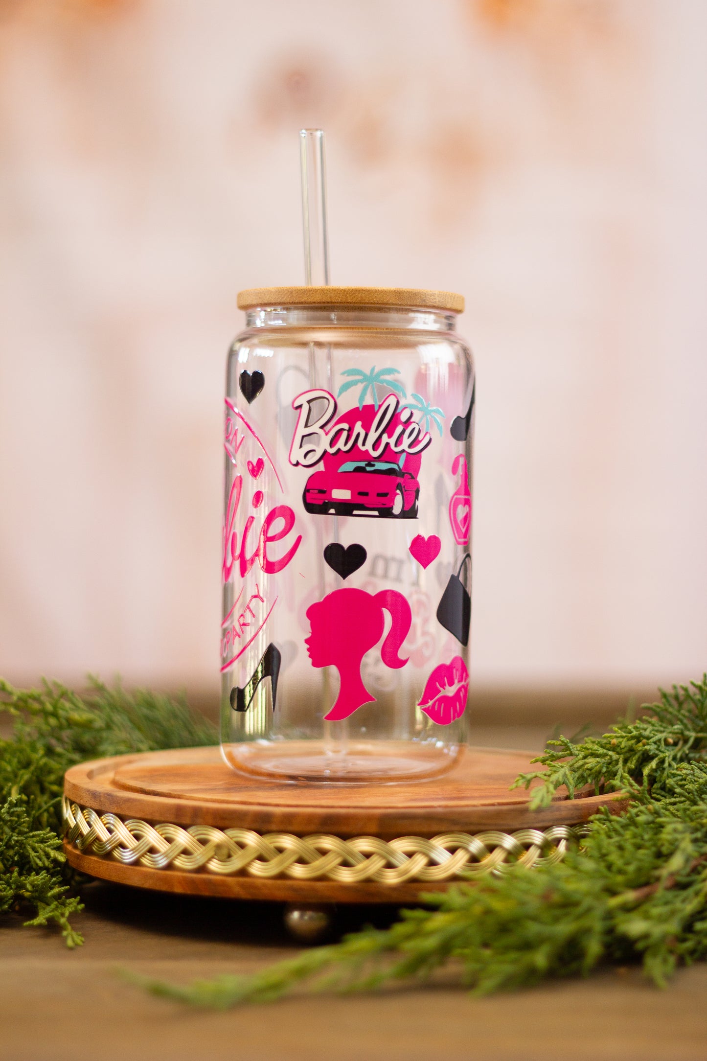 Barbie Party - Glass Cup 16oz