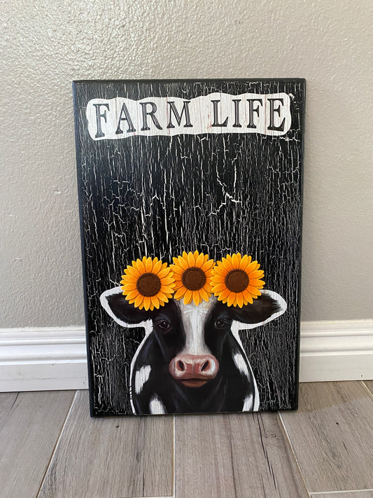 Farm Life Cow Sign