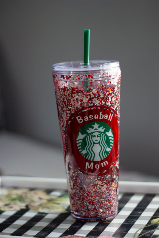 Starbucks Snow-globe "Baseball Mom" Tumbler